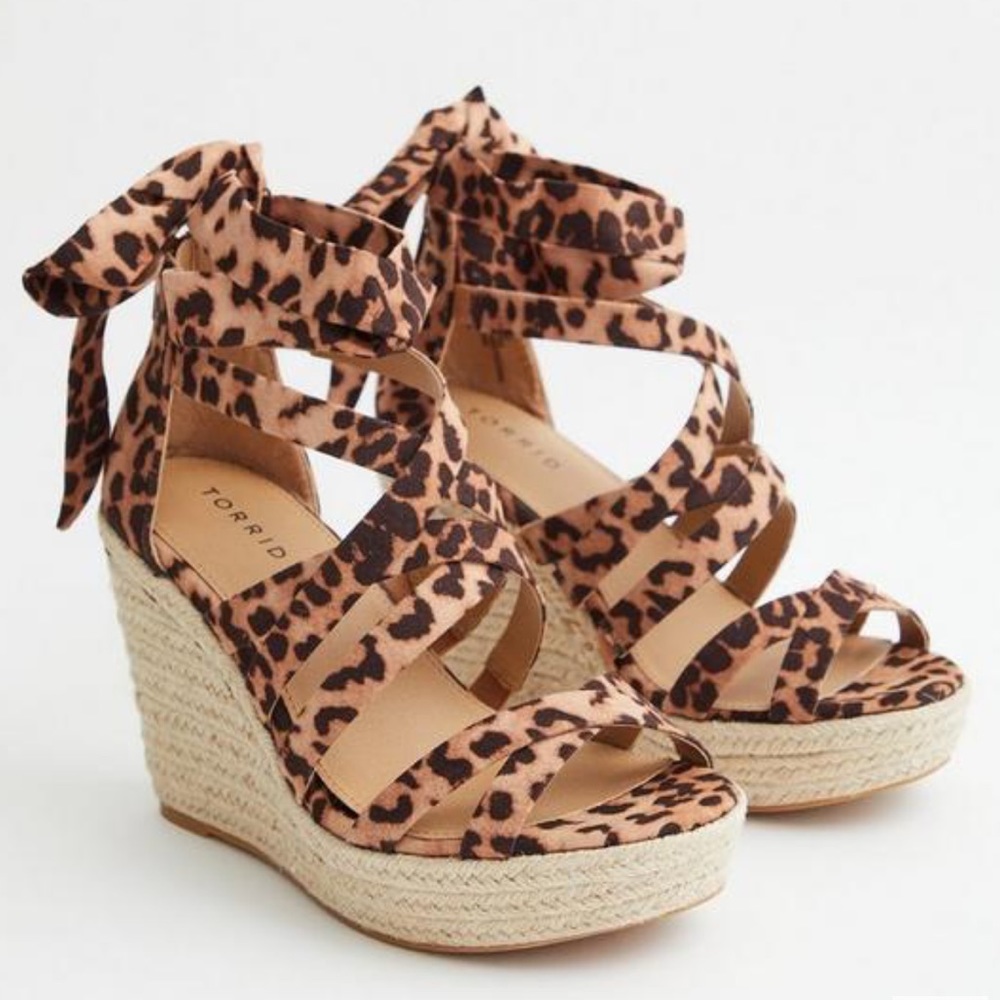 Animal Print - Ankle Wrap Platform Wedge (WW) - New & never worn!